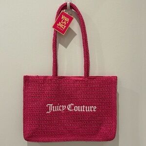 NWT Juicy Couture fragrance weave tote bag - hot pink